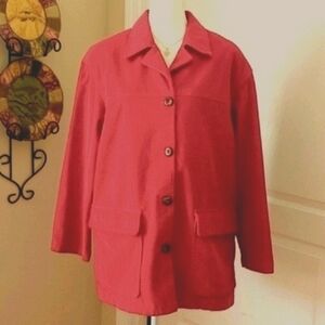 Liz Claiborne LizSport Red Corduroy Barn Jacket. Size Large.